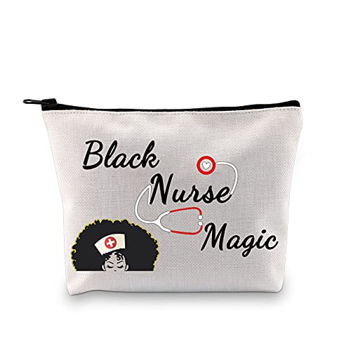 MBMSO Black Nurse Magic Bag Black Nurse Gifts Afro Nurse Gifts Nurse Makeup Bag African American Nurse Gifts (Black Nurse Magic Bag)