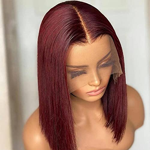 Fushen hair Short Lace Front Wigs Human Hair Curly Wigs Full Lace Brazilian Virgin Wigs (14inch, 99J)