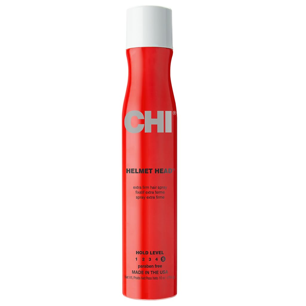 CHI Shine Infusion Hair shine spray, 5.3 Oz & Helmet Head Extra Firm Hairspray, 10 oz