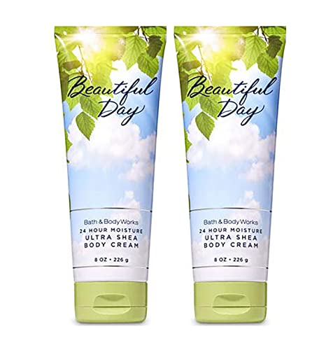 Bath and Body Works Beautiful Day Body Cream Ultimate Hydration Gift Set For Women 2 Pack 8 Oz. (Beautiful Day)