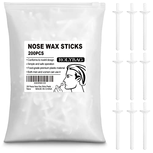 Nose Wax Sticks Plastic Nose Wax Applicators Plastic Wax Rod Wand Nose Waxing Strips Disposable Spatulas For Nostril Cleaning And Nose Hair Removal (200 pieces)