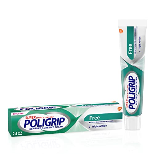 Super Poligrip Additive Free - Zinc Free Denture and Partials Adhesive Cream - 2.4oz