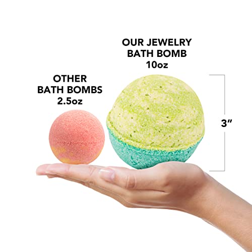 Kate Bissett Calm Lavender Bath Bomb with Jewelry Inside (Surprise Jewelry Valued at $25 to $5,000) Made in USA, Perfect for Bubble Spa Bath. Handmade Ring Size 05