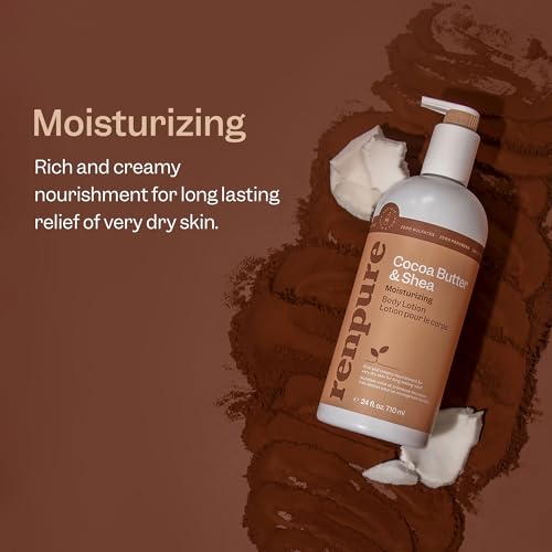 Renpure Cocoa Butter & Shea Butter Ultra-Hydrating Body Lotion - Rich & Creamy Formula for Long Lasting Hydration- For Dry to Very Dry Skin - Cocoa Butter and Shea Butter - 24 Fl Oz