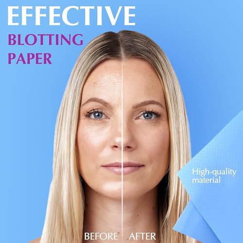 Premium Oil Absorbing Sheets for Face - 6 pack (300 sheets) - Makeup Friendly Oil Blotting Sheets for Face - Blotting Papers for Face with Oily Skin