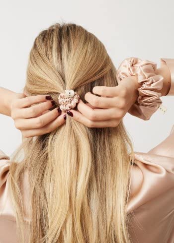 10 PACK Scrunchies for Bridesmaids, Proposal Gifts, Elastics Hair Ties, Bachelorette Party Favors (To Have and To Hold Your Hair Back) RoseGold