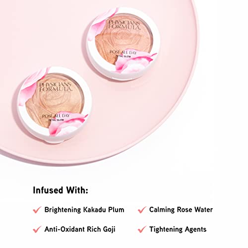 Physicians Formula Rosé All Day Highlighter Blush Face Powder, Pink Petal Glow, Dermatologist Tested, Clinicially Tested (Pack of 2)