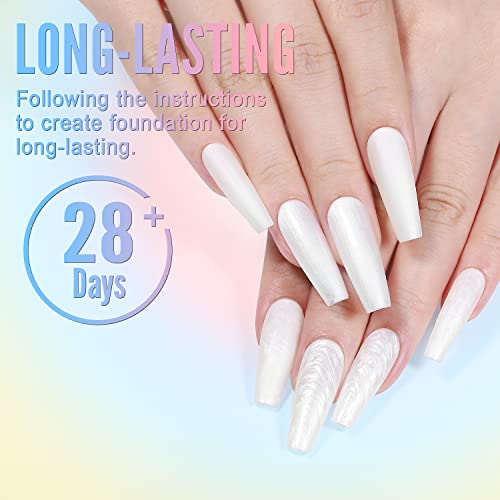 YOKE FELLOW Pearl Gel Nail Polish, 1 Pcs 10ML White Pearl Drawing Shimmer Mermaid Soak Off Gel Polish Nail Art Manicure Salon DIY Design