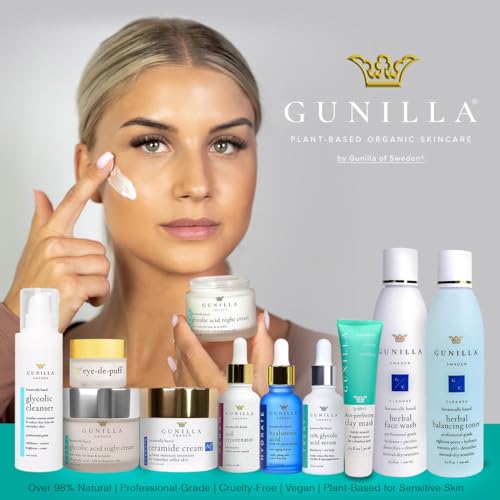 GUNILLA Herbal Face Wash - Very Gentle Daily Cream Cleanser for Dry, Normal, Sensitive Skin. Removes Dirt, Oil & Impurities. Plant-Based. Vegan. Natural. Concentrated 4.0 oz