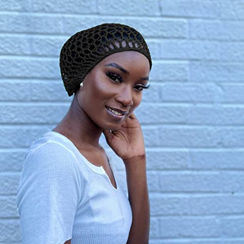 Dena's Combo Mesh Crochet Hair Net | Hair Net For Plopping | Hair Net with Thick Nylon Thread | Hair Net for Sleeping | Crochet Net