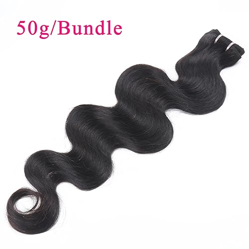 RESACA 22 Inch Human Hair Bundles Body Wave One Bundle 100% Unprocessed Brazilian Virgin Hair Bundles Deals Double Weft Weave Hair Extension Nature Color