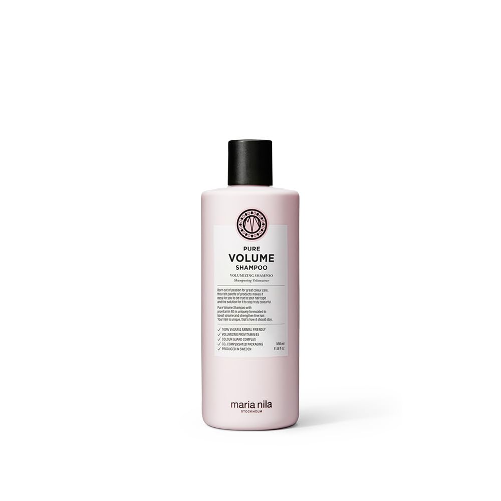 Maria Nila Pure Volume, Shampoo 11.8 Fl Oz, Vitamin B5 Gives Volume to Thin & Fine Hair, 100% Vegan & Sulfate/Paraben free