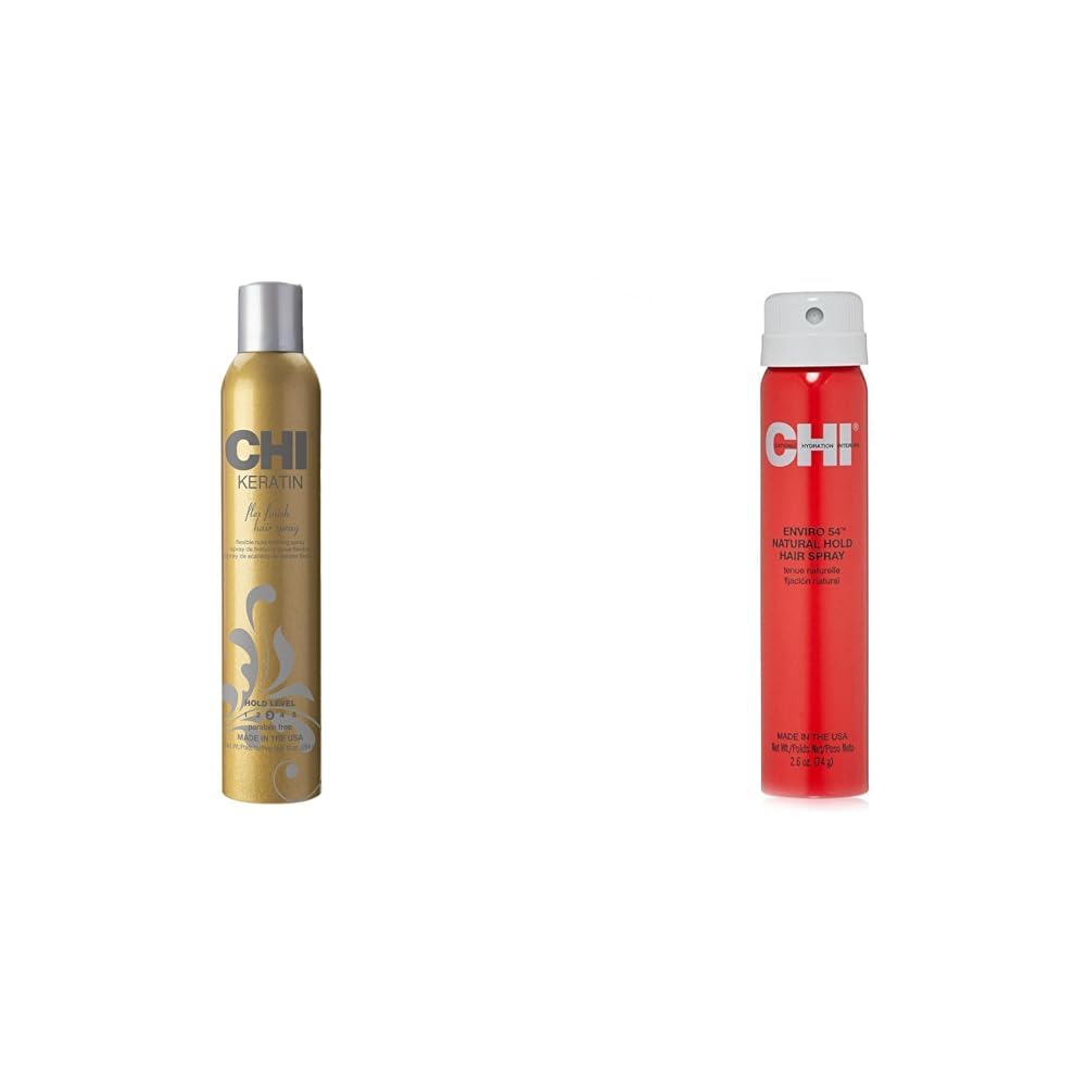 CHI Keratin Flex Finish Hair Spray, 10 oz & Enviro 54 Hairspray | Natural Hold | 2.6oz