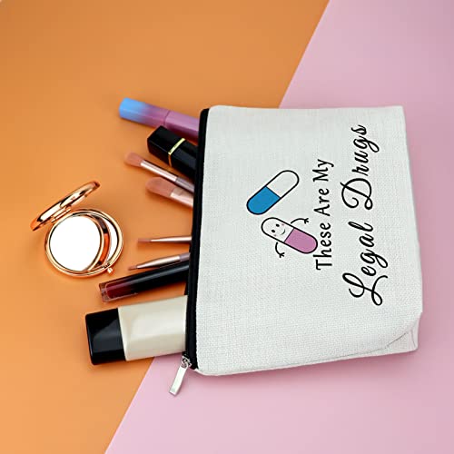 2PCS Nurse Practitioner Gifts Makeup Bags Occupational Therapy Therapist Gifts Thank You Gift for Nurse Doctor Gift Medicine Cosmetic Pill Bag Patient Birthday Gifts for Women Mom Sisters Daughter