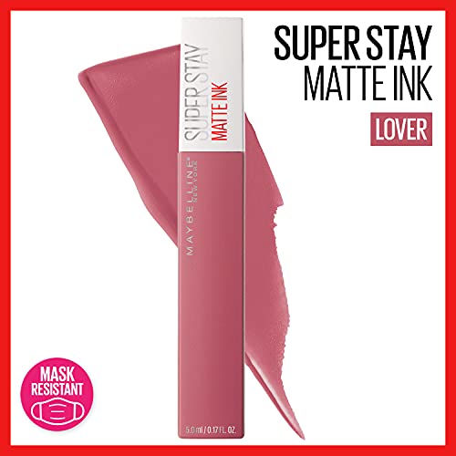 Maybelline Super Stay Matte Ink Liquid Lipstick Makeup, Long Lasting High Impact Color, Up to 16H Wear, Lover, Mauve Neutral, 1 Count