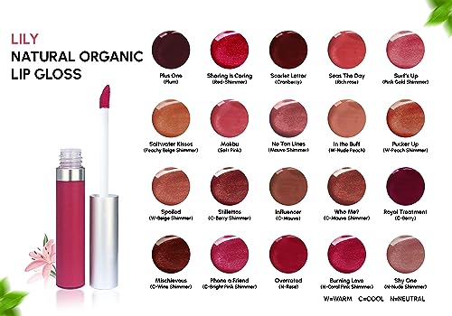 Mom's Secret Lily Natural Organic Lip Gloss, Vegan, Gluten Free, Cruelty Free, Made in the USA, 0.28 oz./8 g. (Saltwater Kisses)