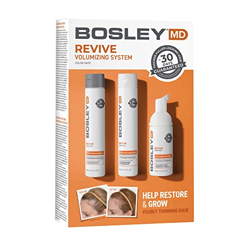 BosleyMD BosRevive KIT for Visible Hair Thinning (Color Safe), Starter Size (30 Days)