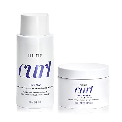 COLOR WOW Curl Wow Coco-motion Lubricating Conditioner & Curl Wow Hooked 100% Clean Shampoo with Root-Locking Technology