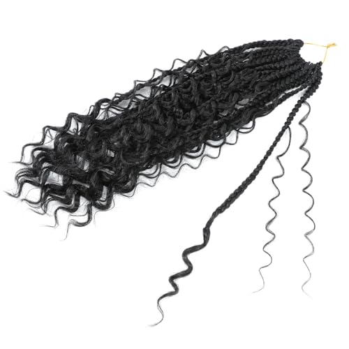 Karida 9 Packs Goddess Box Braids Crochet Hair For Black Women 10 Inch, Crochet Braids With Curly Ends, Boho Crochet Braids Goddess Braids Crochet Hair (10 Inch, 1B/30/27#)