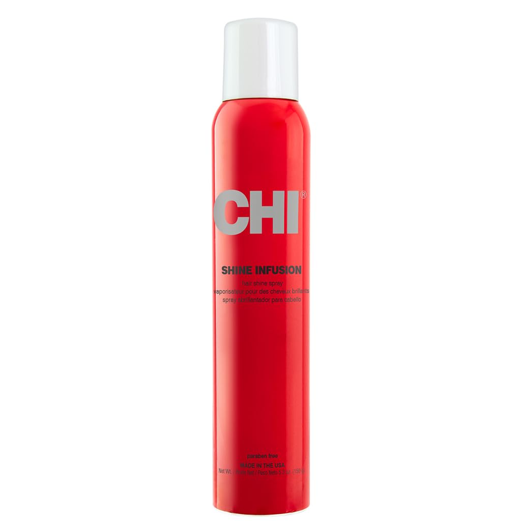 CHI Shine Infusion Hair shine spray, 5.3 Oz & Helmet Head Extra Firm Hairspray, 10 oz