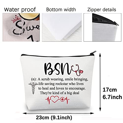 BSN Graduation Gift Cosmetic Makeup Bag for Bachelor of Science in Nursing