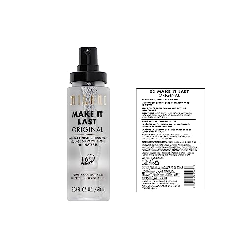 Milani Make It Last Original - Natural Finish Setting Spray 3-in-1 Setting Spray and Primer- Prime + Correct + Set Makeup Finishing Spray and Primer - Long Lasting Makeup Primer and Spray 2.03 Fl. Oz