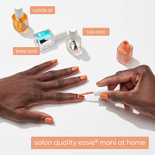 essie nail polish, limited edition spring 2022 collection, pastel peach nail color with a cream finish, 8-free vegan formula, well nested energy, 0.46 fl oz