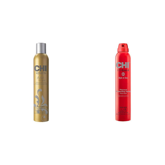 CHI Keratin Flex Finish & Iron Guard Hair Sprays, 10 oz Each