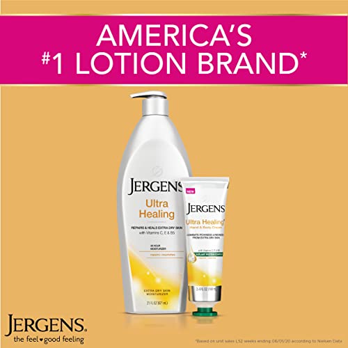 Jergens Ultra Healing Dry Skin Moisturizer, Body and Hand Lotion, for Long Lasting Skin Hydration, with HYDRALUCENCE blend, 3 Fl Oz (Pack of 3)