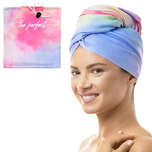 Microfiber Hair Towel Wrap for Women - Gift and Travel - Smooth like Silk - Curly, Wavy, Straight Hair Girls - Plopping Essential - Anti-Frizz, Fast Drying, Works Better than a Cotton T-Shirt