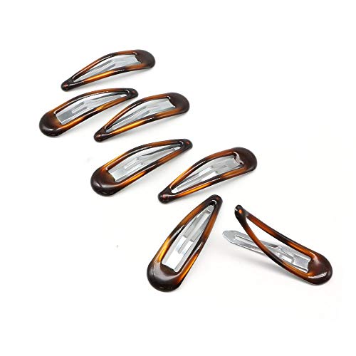 Dofash 5CM/2IN Epoxy Snap Hair Clips Tortoise Metal Hair Clips Hair Barrettes Hair Grips Hair Accessories for Women 12PCS（Epoxy Tortie）