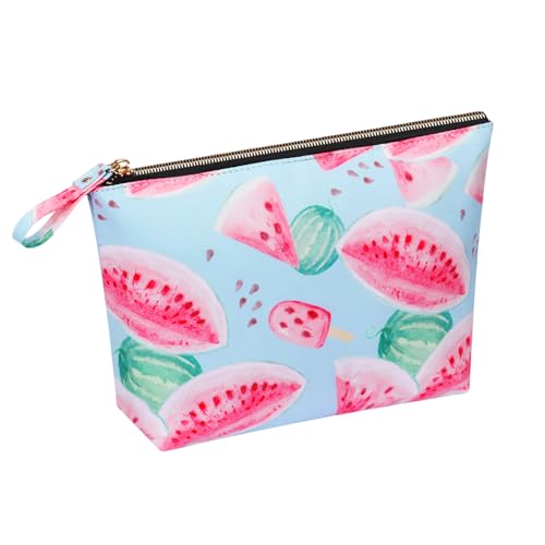 HAWEE Travel Cosmetic Toiletry Bag for Women and Girls Portable Makeup Bags, Watermelon