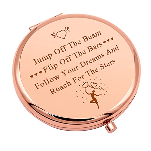 Gymnastics Inspirational Gift for Women Compact Makeup Mirror for Gymnast Gymnastics Gifts for Girls Gymnastic Lover Gifts Gymnasts Team Gifts Encouragement Gifts Folding Makeup Mirror for Her