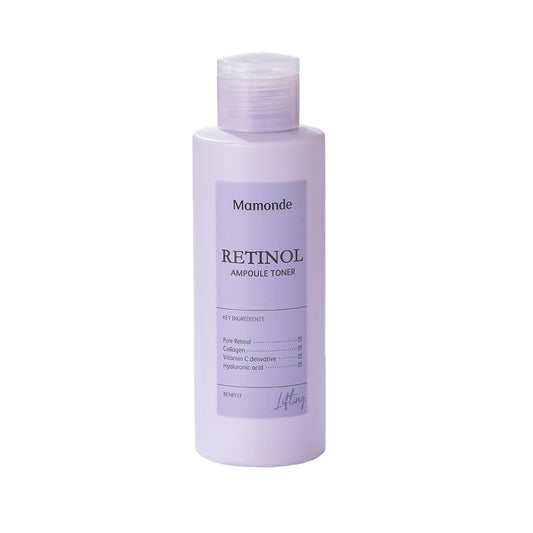 Mamonde Retinol Vegan Face Toner - Korean Daily Anti-Aging Ampoule-Like Toner for Sensitive Skin, Help Skin Elasticity, Hyaluronic Acid, Vitamin C, Dermatologically Tested, 8.45 Fl Oz.