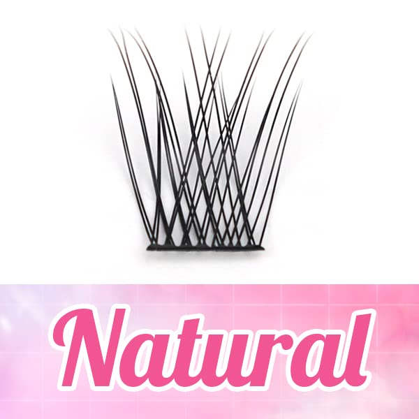 Cluster Lashes, 72 Pcs Individual Lashes, Lash Clusters DIY Eyelash Extension, Natural Lashes Super Thin Band Reusable Soft & Comfortable (Natural-D-12-18 mix)