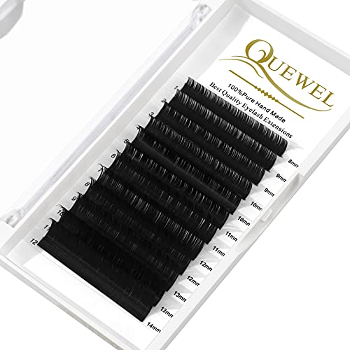 QUEWEL Eyelash Extension Supplies 0.20 D Curl Mix-8-14mm Classic Individual Lash Extensions|Optinal 0.03/0.05/0.07/0.10/0.15/0.20 C/D Single 8-25mm Mix 8-14mm 15-20mm 20-25mm|(0.20 D MIX-8-14mm)