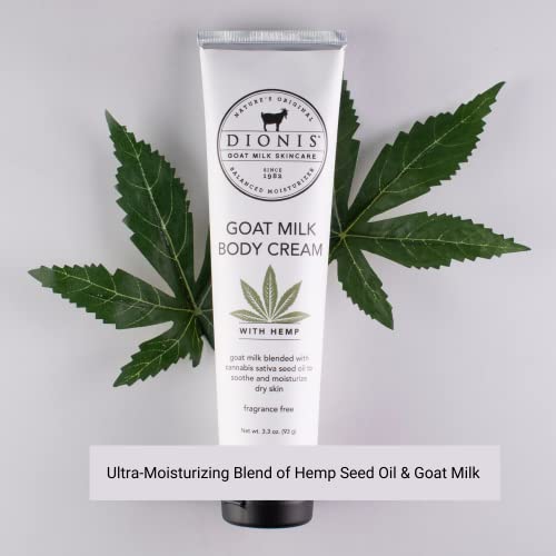 Dionis Goat Milk Skincare Milk & Hemp Hand Cream Gift Set - Unscented Hemp Seed Oil Cannabis Sativa Blended Lotions - Soothe & Relieve Dry, Itchy Hands - Deeply Moisturize & Restore Skin, 2 1 oz Tubes