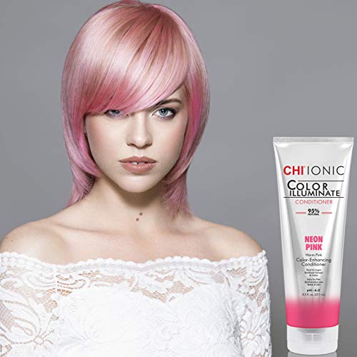 CHI Color Illuminate Conditioner, Helps Maintain Fresh Color In Natural & Color-Treated Hair, Sulfate, Paraben, & Cruelty-Free, Neon Pink, 8.5 Oz