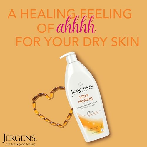 Jergens Ultra Healing Dry Skin Moisturizer, Body and Hand Lotion, for Absorption into Extra Dry Skin, 21 Ounce, with HYDRALUCENCE blend, Vitamins C, E, and B5