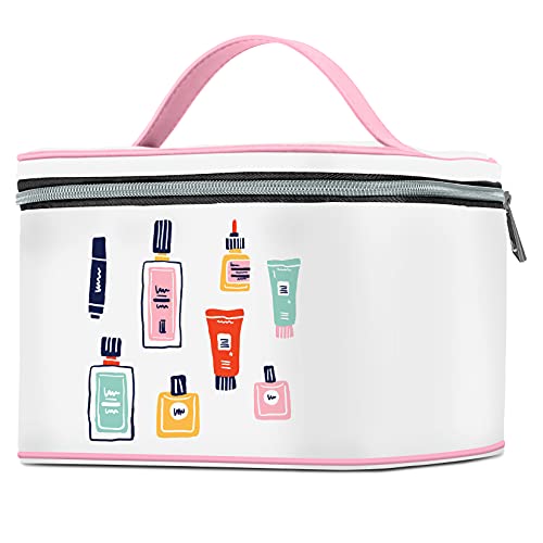 Studio Oh! OCS Designs Cosmetic Bag - Potions and Lotions Train Case for Travel Size Toiletries - Storage for Makeup, Brushes, & Accessories with Full Zip Closure