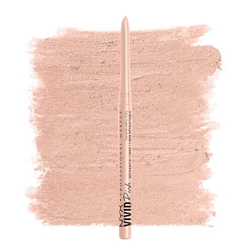 NYX PROFESSIONAL MAKEUP Mechanical Eye Pencil, Vivid Rich Mechanical, Creamy Retractable Eyeliner - Quartz Queen, White Eyeliner