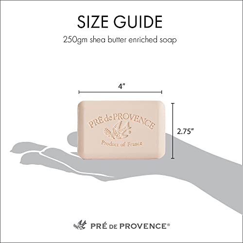 Pre de Provence Artisanal Soap Bar, Enriched with Organic Shea Butter, Natural French Skincare, Quad Milled for Rich Smooth Lather, Raspberry, 8.8 Ounce