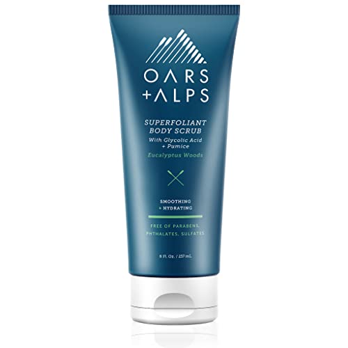 Oars + Alps Superfoliant Body Scrub, Dermatologist Tested and Made with Clean Ingredients, Contains Niacinamide and Coconut Oil, 8 Fl Oz