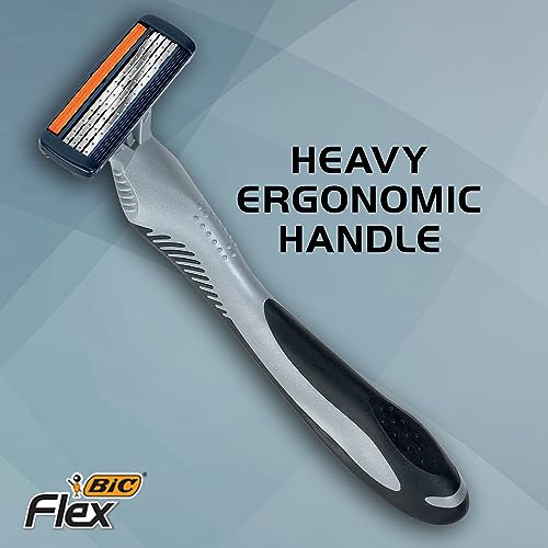 BIC Flex 4 Sensitive Titanium Men's Disposable Razors With 4 Blades with Bonus BIC Flex 5 Disposable Razor, 8 Razors Total