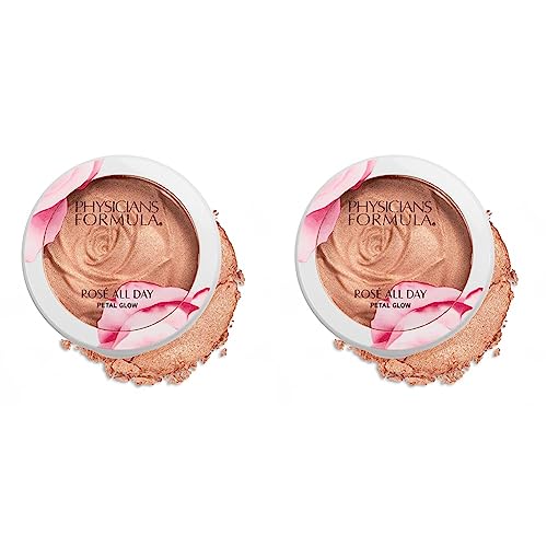 Physicians Formula Rosé All Day Highlighter Blush Face Powder, Pink Petal Glow, Dermatologist Tested, Clinicially Tested (Pack of 2)