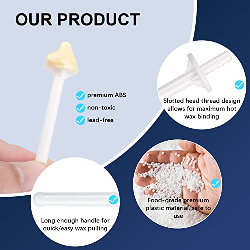 Nose Wax Sticks Plastic Nose Wax Applicators Plastic Wax Rod Wand Nose Waxing Strips Disposable Spatulas For Nostril Cleaning And Nose Hair Removal (200 pieces)