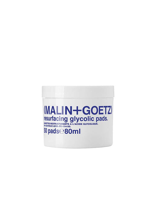 Malin + Goetz Resurfacing Glycolic Pads, 50 Pads— Glycolic Acid Facial Exfoliant Pads, Daily Cleansing Pads to Smooth Lines, All Skin Types, Vegan & Cruelty Free