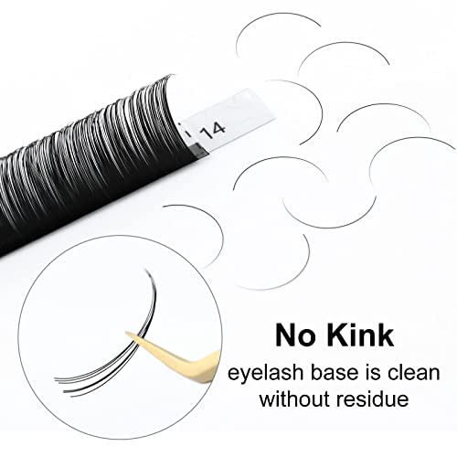 NAGARAKU Eyelash Extensions Individual Lashes 0.20mm B curl 7-15mm Mix Tray Classic Matte Black Natural Faux Mink 16 rows