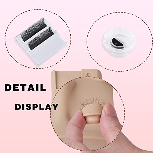 Embagol 3 IN Lash Practice Kit For Beginners, Professional Lash Mannequin Head With Replacement Eyelids For Eyelash Extension Makeup Training Practice Beginner Friendly Soft Silicone Lash Accessories