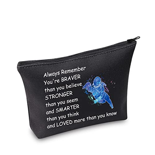 Swimming Gifts Swim Lover Gifts Swimmer Bag Cosmetic Makeup Bag Swimming Team Gifts for Women Travel Pouch Toiletry Bag Organizer Case (Swimming Bag Girl Black)